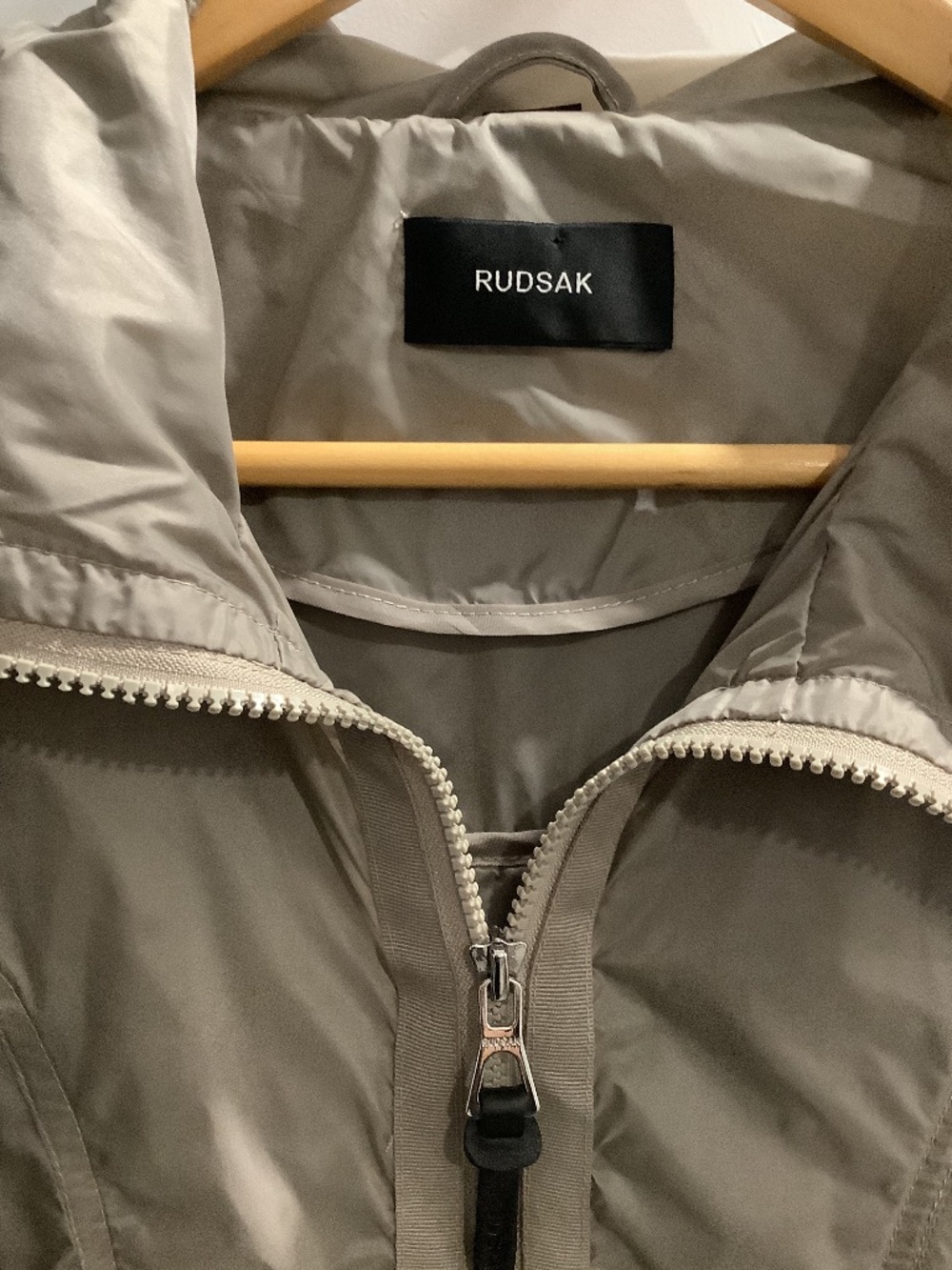 Rudsak lightweight nylon jacket, tan, size small